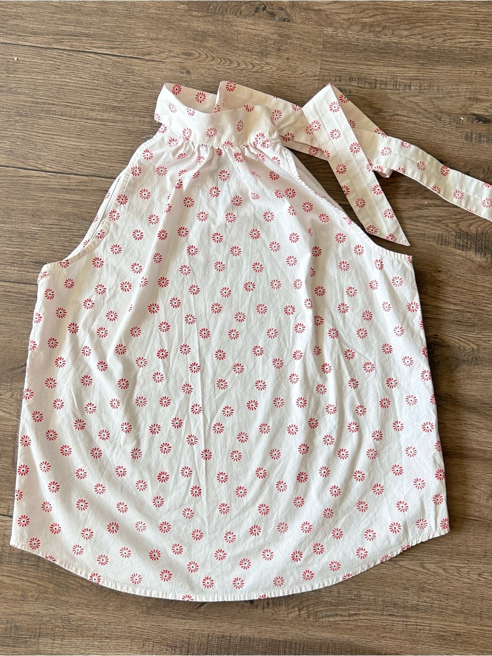 J. Crew|White Halter Top with Red Daisy Print sz 4